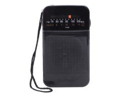 Radio portátil am/fm con altavoz integrado transistores compacto de bolsillo material abs