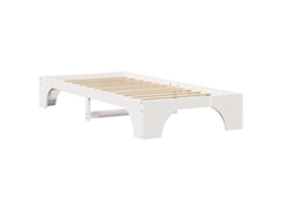 Conjunto 1 Estrutura Da Cama Vidaxl Branco Madeira De Pinho Maciça (80 X 200 Cm)