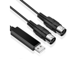 Lurelia Cabo USB MIDI USB-A USB-B DIN 5 Pinos, Interface para Teclados, Pianos e Sintetizadores, PC e Computador