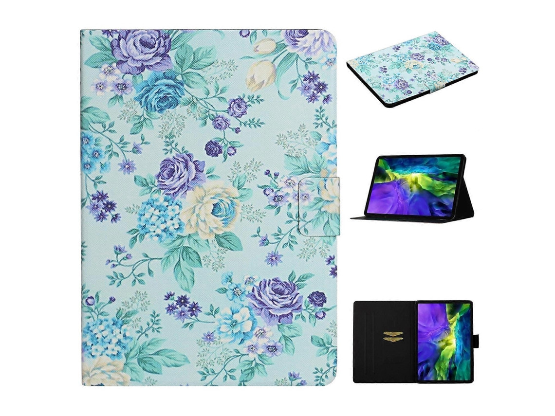 Capa de couro com estampa floral Webake para iPad 10ª geração (10,9 polegadas, 2022)