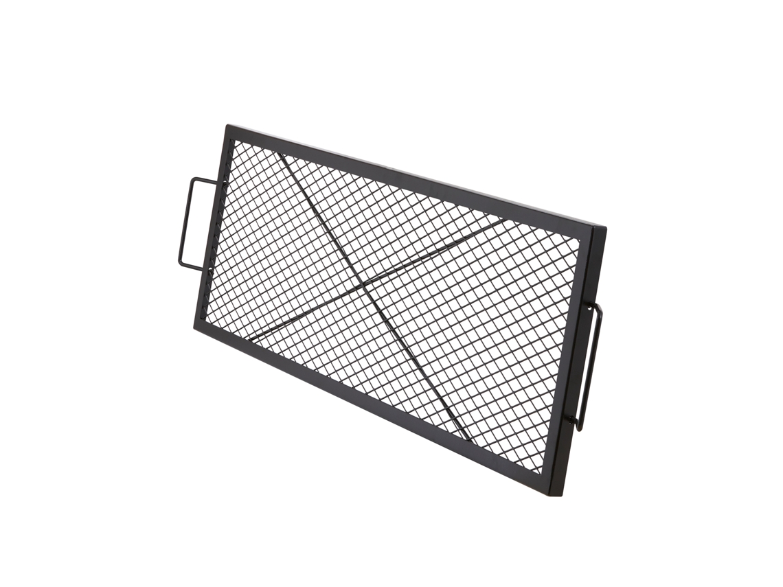 Gralha Retangular Para Fogueira Succebuy X-marks De 111 Cm, Grelha Em Aço Resistente Para Cozinhar