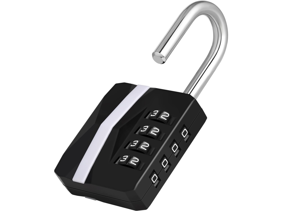 Cadeado Com Código De 4 Dígitos, À Prova De Água, Preto, Para Ginásio, Exterior, Portas E Portões, Caixa De Ferramentas