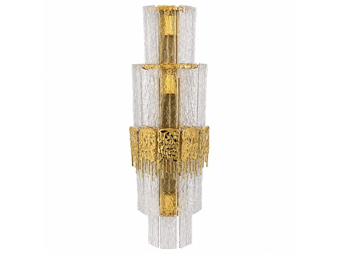 Aplique de Parede de Cristal PIBAOGU Asled 669 (dourado)