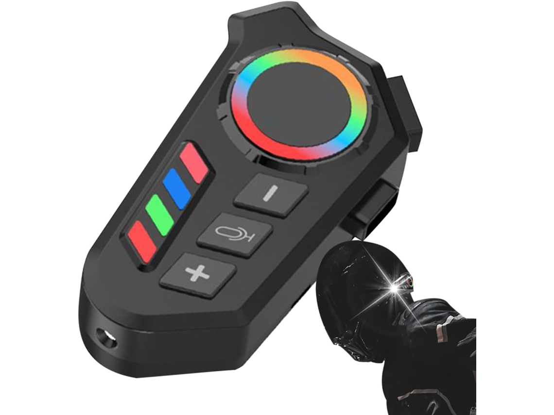 Casque Moto Oreillette Écouteur Com Lumière Colorée, Étanche Et