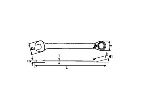 TENGTOOLS 109720805 Chave combinada de catraca reversível 15Mm 600515R