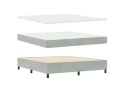 Conjunto 1 Cama Box Vidaxl Cinzento-claro Veludo (200 X 180 Cm)