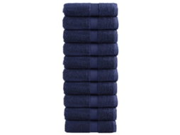 Vidaxl Toalhas De Rosto Premium Solund 10 Unidades Azul-marinho 30x30 Cm 600 G/m²