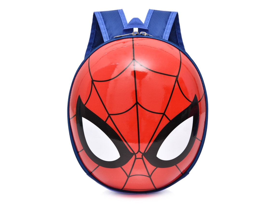 Mochila infantil com personagem animado e capa rígida para jardim de infância Homem-aranha Azul