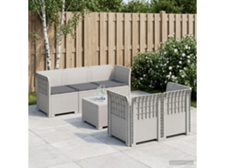 Vidaxl Sofá De Jardim De 5 Pessoas Com Almofadas Visual De Rattan Pp