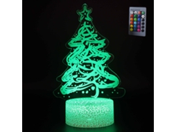 Lâmpada 3D em Forma de Árvore de Natal Criativa Controle Remoto RNEMITERY