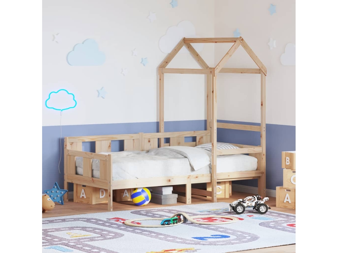 Vidaxl Sofá-cama Com Telhado 80x200 Cm Madeira De Pinho Maciça