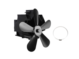 Ventilador Parede Lareira Energia Calor 5 Lâminas Preto