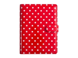 A5 Loose Leaf Speckled Red Notebook, Multi Card Slot Account Book For Financial Planning Work Record