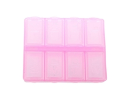Caixa De Comprimidos Retangular De Plástico Com 8 Compartimentos, Rosa. Nostalgia88