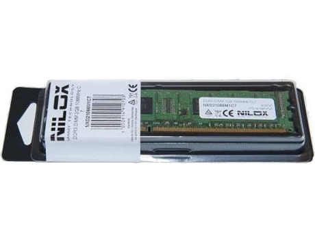 Memória RAM DDR3 NILOX NXD21066M1C7 (1 x 2 GB - 1066 MHz - CL 7 - Verde)