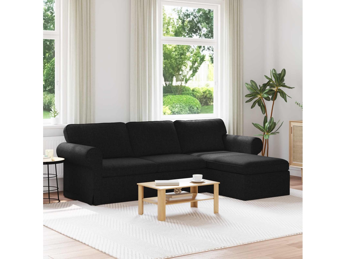 Vidaxl Sofá Preto 245 X 138 X 80 Cm Tecido
