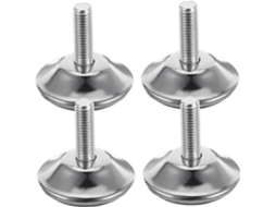 Shineofi Conjunto De 4 Pés Niveladores Mesa Ajustáveis Para Móveis, Em Aço Inoxidável Cromado, Altura Ajustável E Fácil