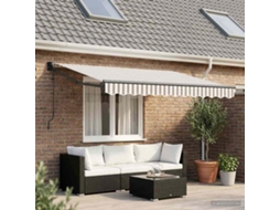 Vidaxl Toldo Retrátil Cinza Claro E Branco 3 X 2,5 M Poliéster E Metal