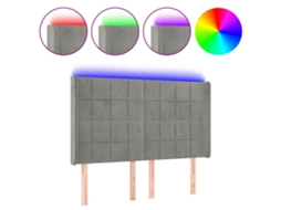 Led Headboard, Led Headboards Vidaxl Cinzeto Veludo (147 X 16 X 118/128 Cm)