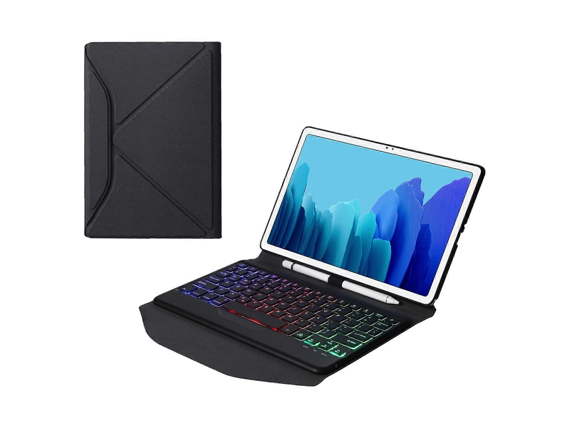 Capa De Couro Para Tablet Samsung Galaxy Tab A7 10.4 2020 Com Teclado Bluetooth Divisível, Suporte Traseiro Triangular Com Textura De Diamante E Retro