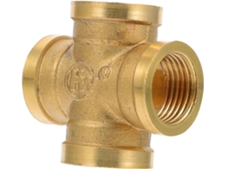 Conector De Tubo Latão Com 4 Vias E Rosca 1/2", Design Em Cruz, Ideal