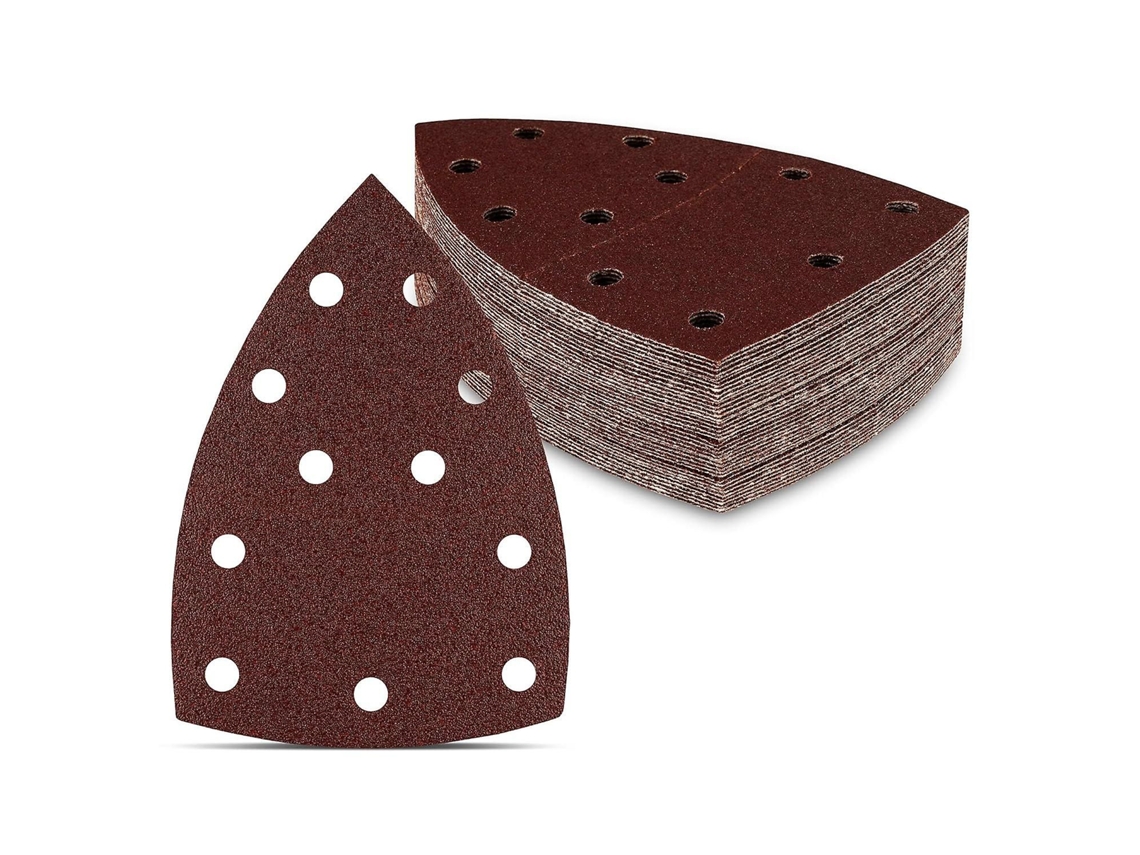 Pacote Com 50 Folhas De Lixa Triangular, Grão 100, Para Lixadeiras