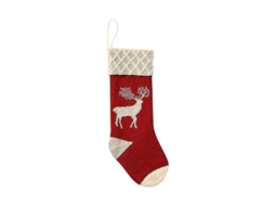 Peça De Meias De Natal Tricotadas Com Padrão De Rena, Meias Penduradas Tradicionais Para Decoração De Festas Familiares Olysi Shop (vermelho)