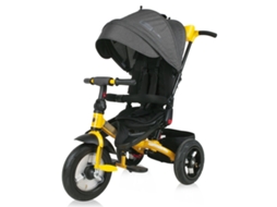 Triciclo Evolutivo Jaguar Com Capota, Assento Rotativo De 360º E Rodas Insufláveis De Lorelli - Black &amp; Yellow