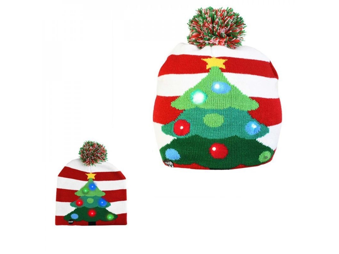 Gorros De Natal Com Led Gorros Tejidos Luminosos Para Adultos E Crianças Decoração De Natal Ano Novo 20x20cm C