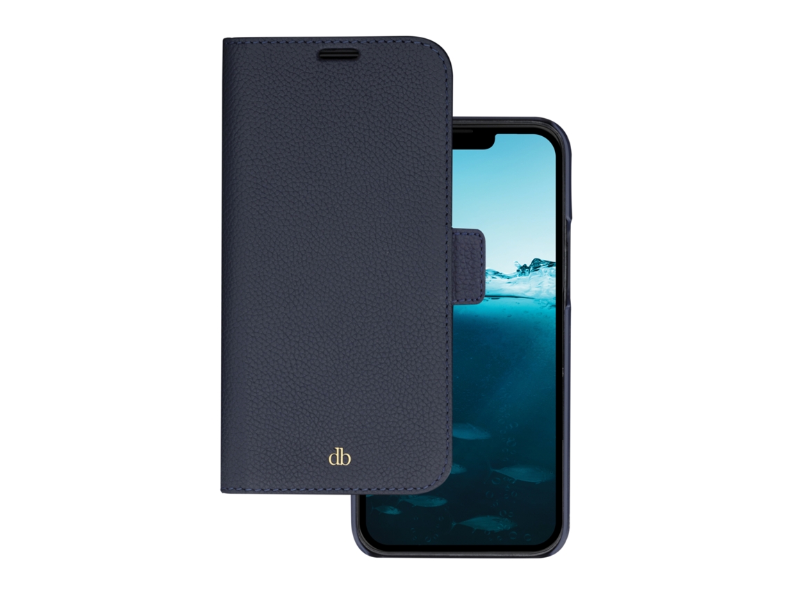 Capa Fólio para iPhone 14 Pro Max DBRAMANTE1928 Pele Azul