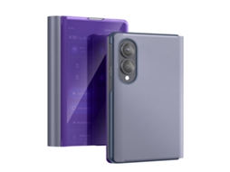 Capa Tipo Livro Espelho Para Galaxy Z Fold8 Efeito Couro Com Suporte
