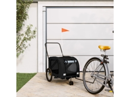 Vidaxl Reboque Bicicleta P/ Animais Tecido Oxford/ferro Preto