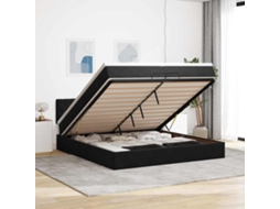 Vidaxl Estrutura De Cama Otomana Com Colchões 200x200cm Veludo Preto