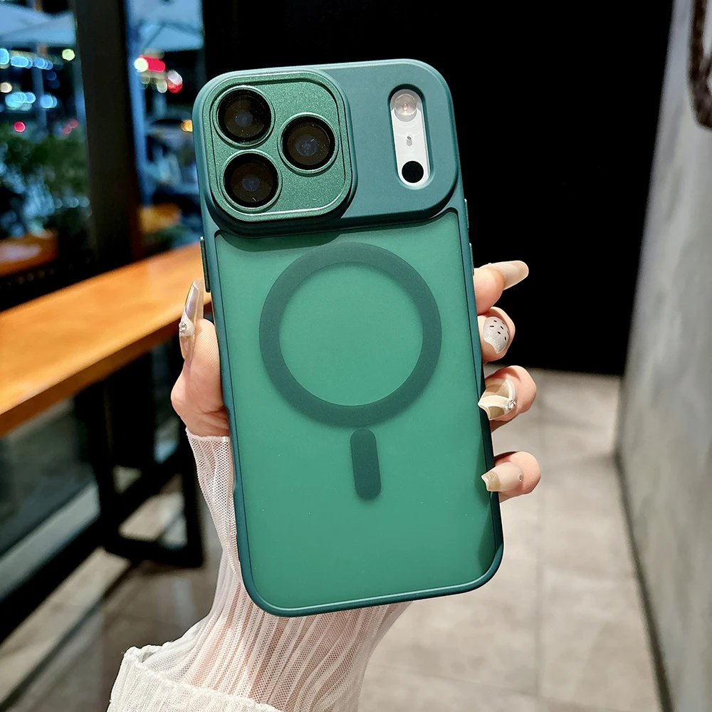 (verde Escuro, Iphone17 Pro Max) Caso De Telefone Translúcido Fosco, Suporta Carregamento Sem Fio De Sucção Magnética, Proteção Anti-choque
