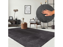 Omni alfombra Moderna de Pelo Corto, Suave, Antideslizante, Lavable a 30°c, Peluda, Antracita, 80x160 Cm