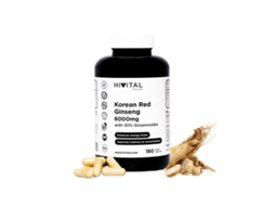 Panax Ginseng Vermelho Coreano 180 Cápsulas HIVITAL