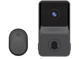 Campainha de vídeo sem fio, campainha de vídeo inteligente com Wi-Fi e relógio, kit de campainha de vídeo HD, Wi-Fi 2.4G Slowmoose (preto)