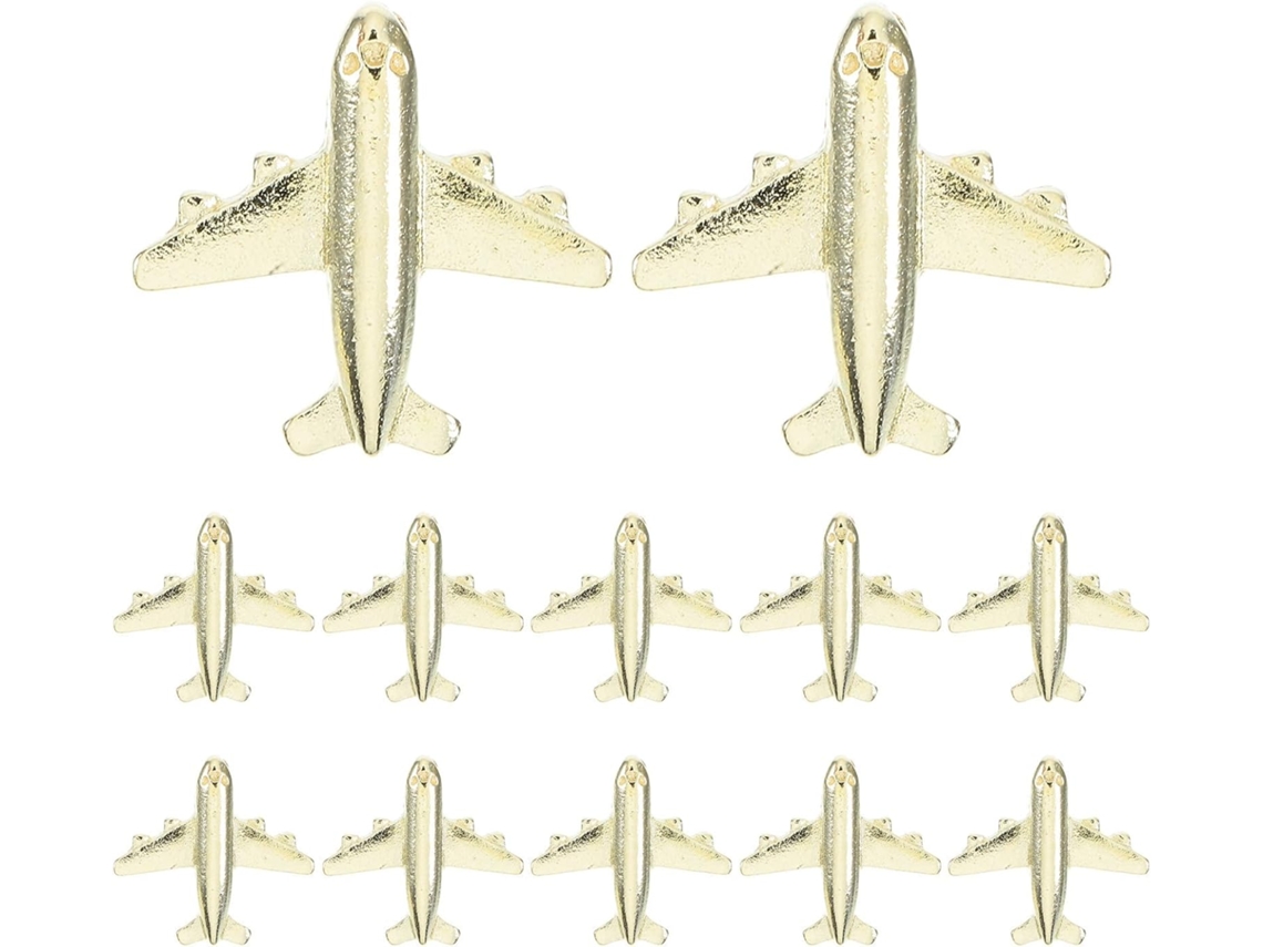 Heallily Conjunto De 12-tachinhas Avião Em Liga Zinco Dourado, Para Quadros De Cortiça E Decoração Casa, Criativas E