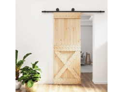 Vidaxl Porta Deslizante 80 X 210 Cm Natural E Preto