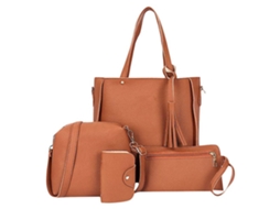 Conjunto de 4 Bolsas para Mulher: Bolsa Tote, Transversal, Carteira e Porta cartões com Grande Capacidade