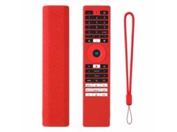Capa De Silicone Vermelha Para Comando De Tv Compatível Com Toshiba Ct-erf, Com Recortes E Cordão_zhd