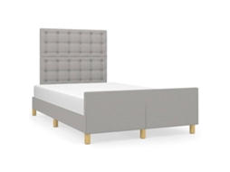 Estrutura de Cama sem Colchão de Tecido Cinzento Claro MAISON EXCLUSIVE (120x200 cm)