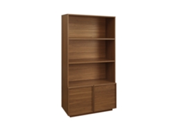 Estante Sweeek Walnut com 5 níveis e 2 portas com efeito de madeira