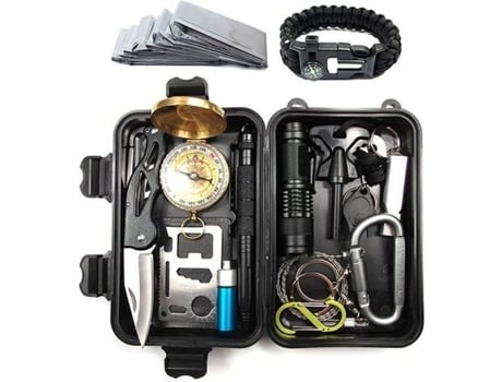 Kit De Emergência Aolvo Kit De Sobrevivência Multifuncional 15 Ferramentas 170x105x50mm 509g