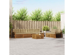 Vidaxl Conjunto De Sofás Para Exterior 7 Unid. Natural E Bege