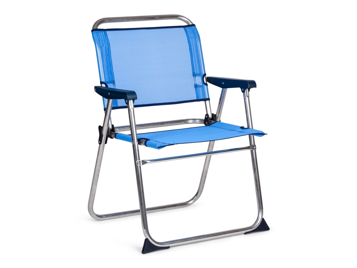 Cadeira De Praia Dobrável Baixa 58X54X81 Cm Azul