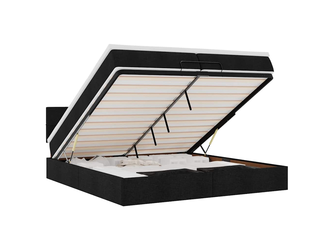 Ottoman Bed Frame, Ottoman Bed Frames Vidaxl Preto Tecido (200 X 200 Cm)