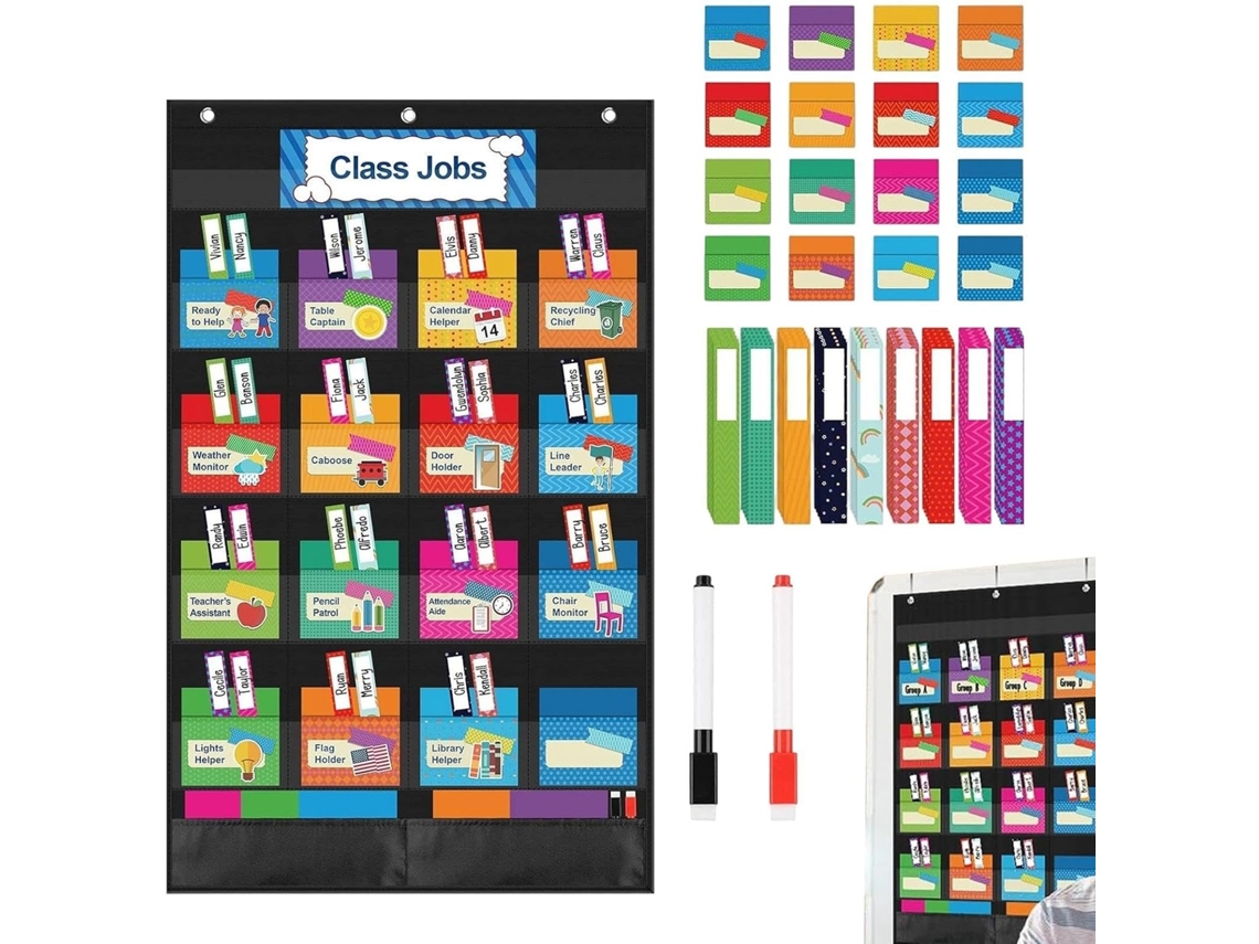 Usos Em Sala De Aula| Organizador De Tarefas Escolares Durável E Colorido| Horário Visual De Bolso- Para