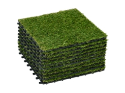 Grama Artificial 10 Peças 30x30cm 25mm Verde Escuro Plástico VELTRIX