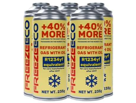 5x R1234yf, Líquido De Refrigeração A/c De Substituição 2 Em 1 Com Kit De Óleo E Vedante Freezeeco